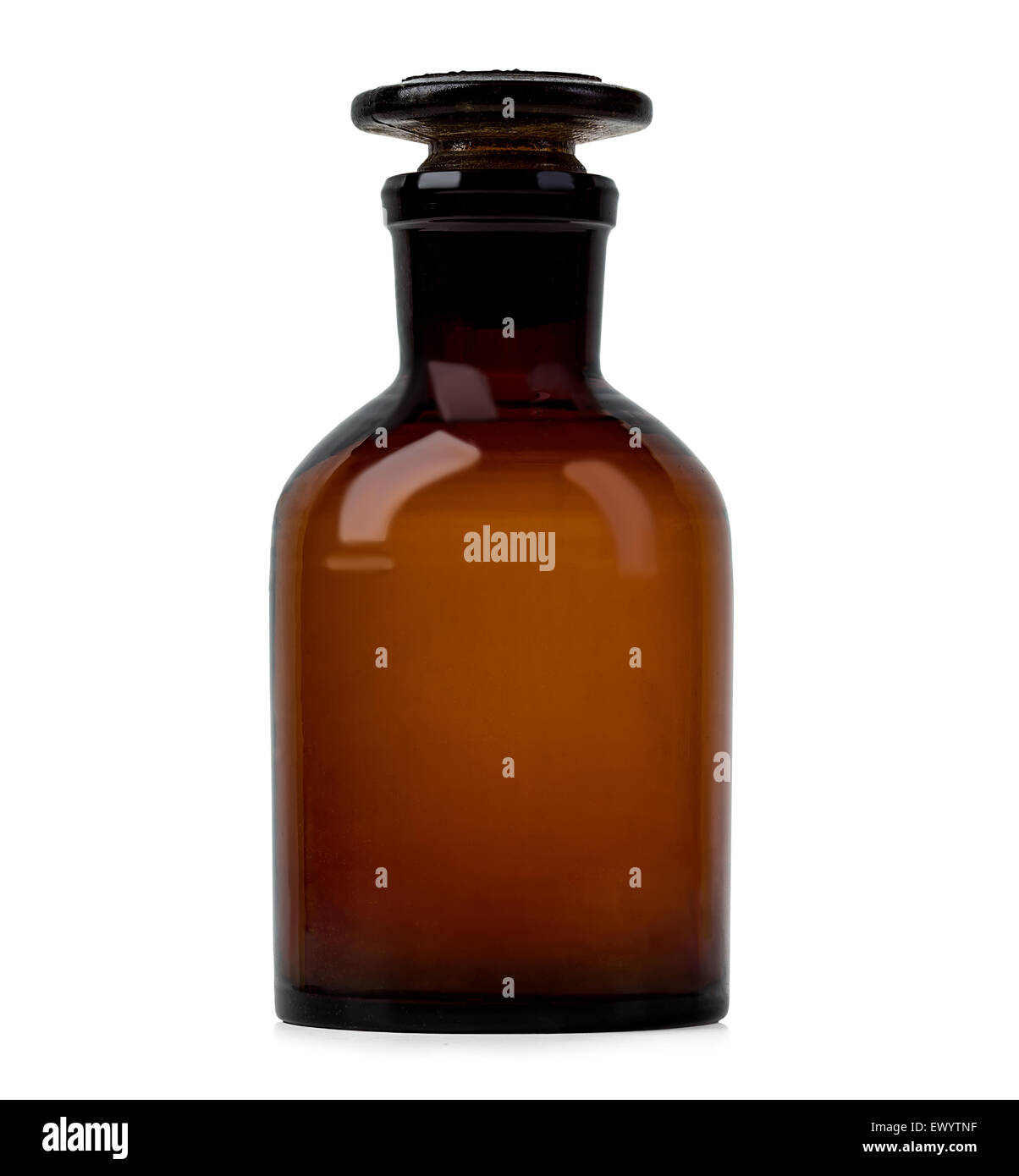 Old pharmacy bottle for medicines isolated on white background Stock