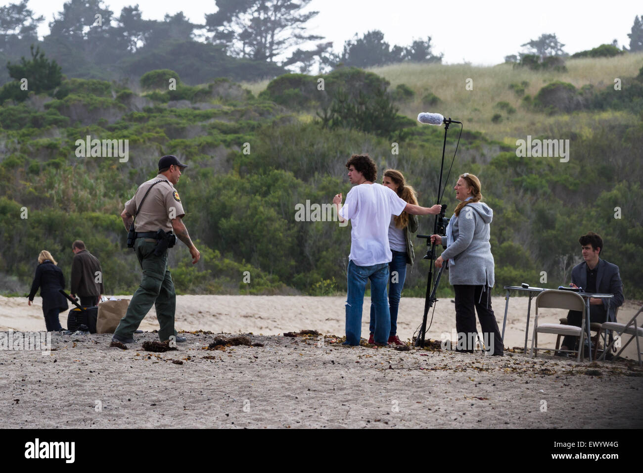 Carmel by the sea, California May 06 Park ranger checking on a