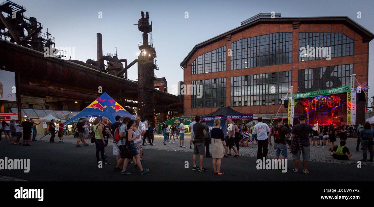 Ostrava, Vitkovice. 2nd July, 2015. Beats for Love - four day festival of dance started in industry premises of former ironworks in Ostrava, Vitkovice, Czech Republic, July 2, 2015. © Petr Sznapka/CTK Photo/Alamy Live News Stock Photo