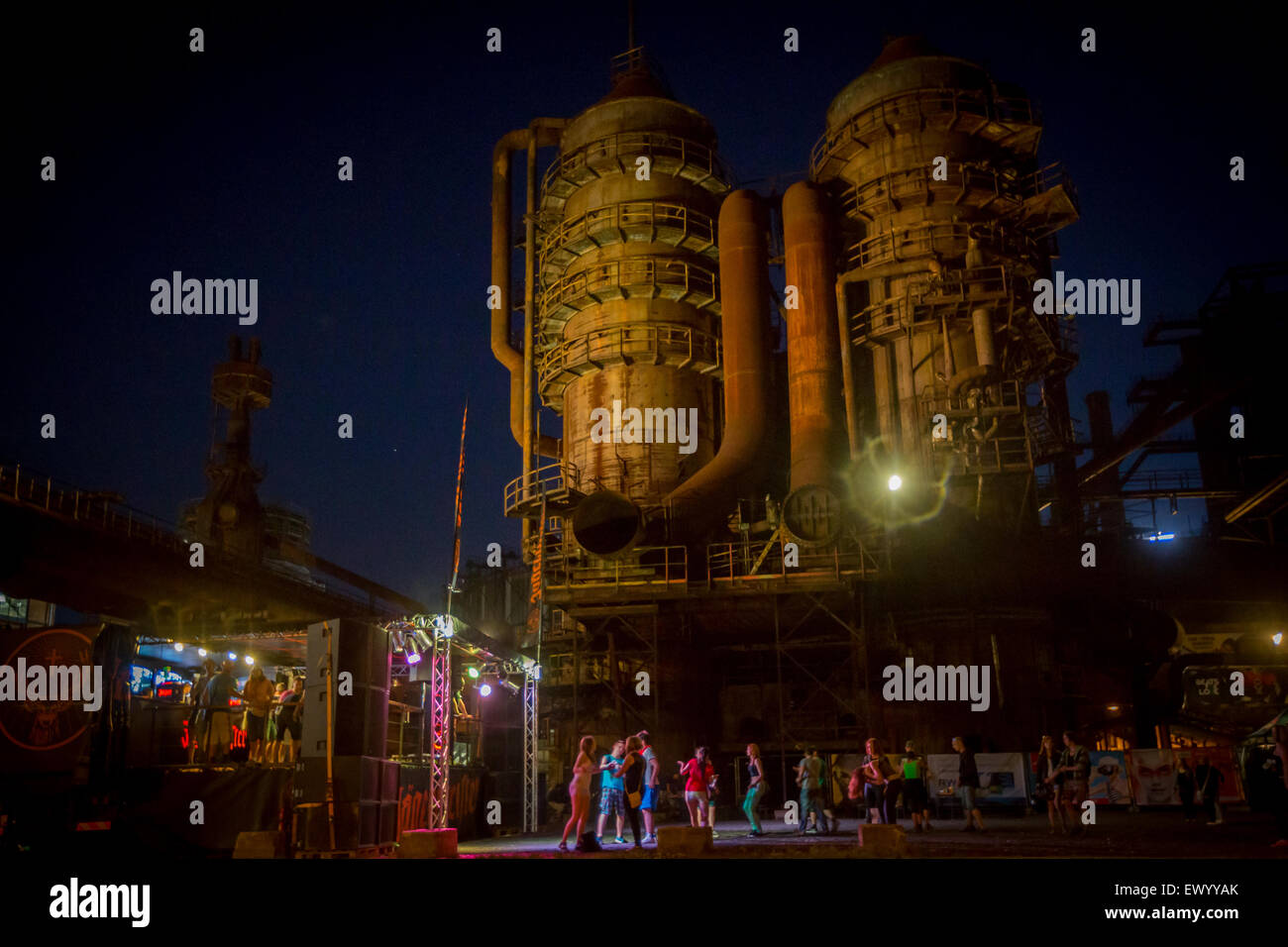 Ostrava, Vitkovice. 2nd July, 2015. Beats for Love - four day festival of dance started in industry premises of former ironworks in Ostrava, Vitkovice, Czech Republic, July 2, 2015. © Petr Sznapka/CTK Photo/Alamy Live News Stock Photo