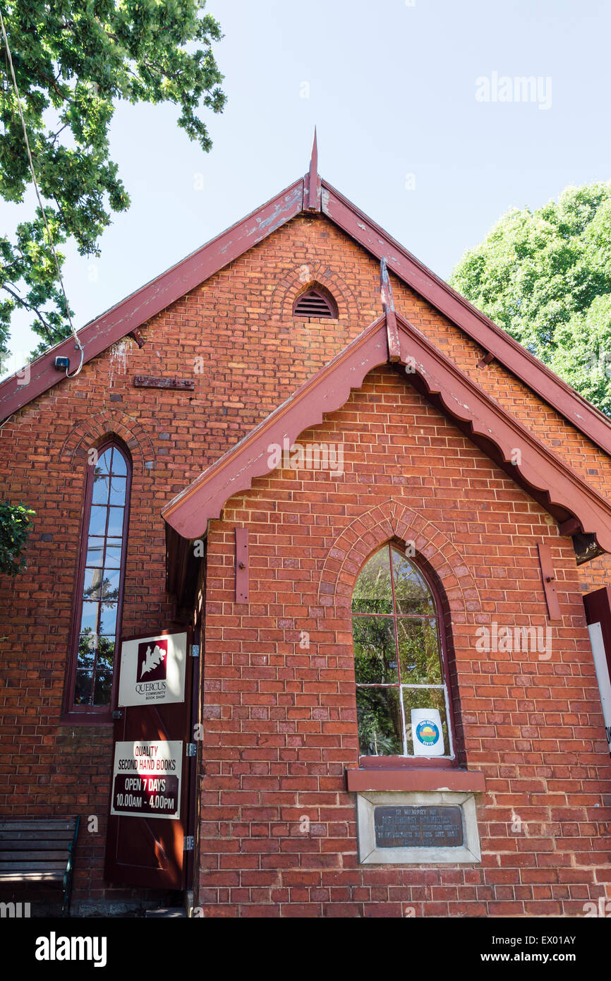 Quercus community book shop housed in old church, Ford Street, Beechworth, Victoria, Australia