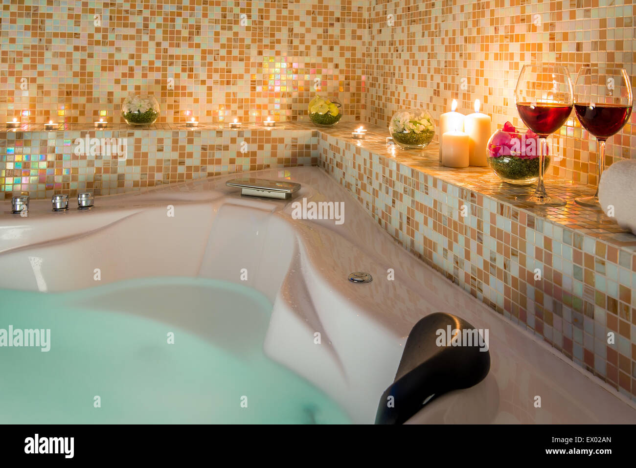 evening romantic bath for loving couples Stock Photo Alamy