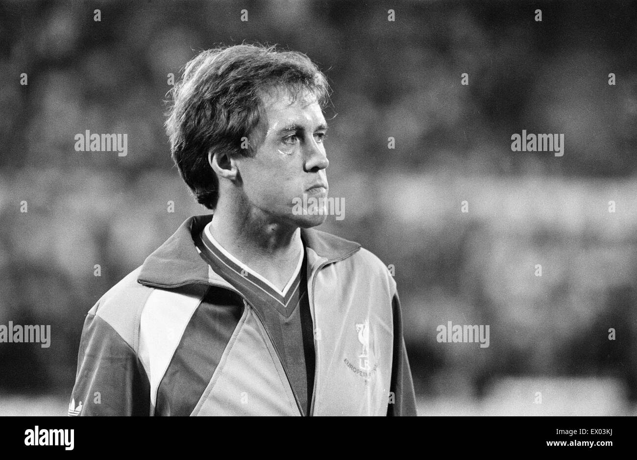 Juventus 1-0 Liverpool, 1985 European Cup Final, Heysel Stadium, Brussels, Belgium, Wednesday 29th May 1985. Match Action. Phil Neal, Liverpool, Player, Captain. Stock Photo