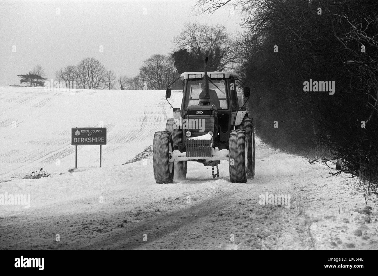 Snow in Berkshire. 15th January 1987. Stock Photo