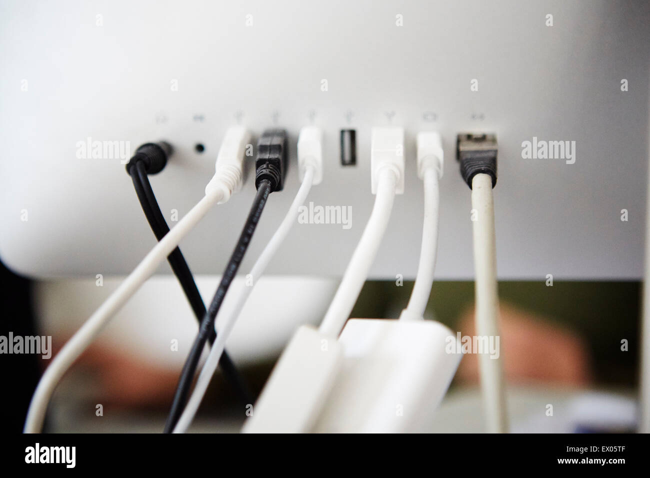 Power cables in computer Stock Photo Alamy
