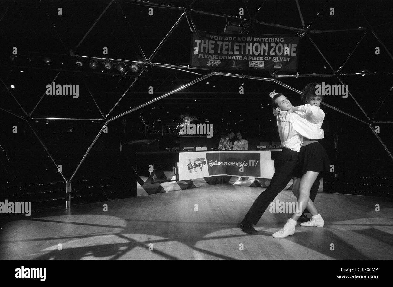 Champion Jane Mytton from Kings Norton dancing at the Dome Nightclub. 20th March 1990. Stock Photo