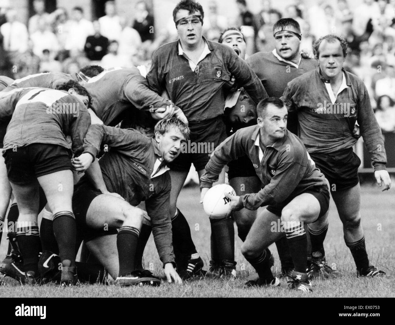 Rugby union action Black and White Stock Photos & Images - Alamy