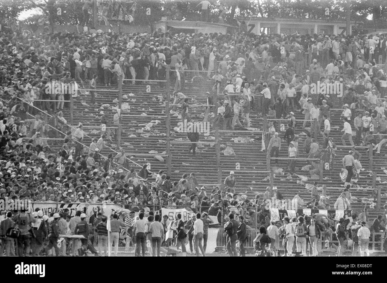 Juventus 1-0 Liverpool, 1985 European Cup Final, Heysel Stadium, Brussels,  Wednesday 29th May 1985. Crowd Violence Stock Photo - Alamy