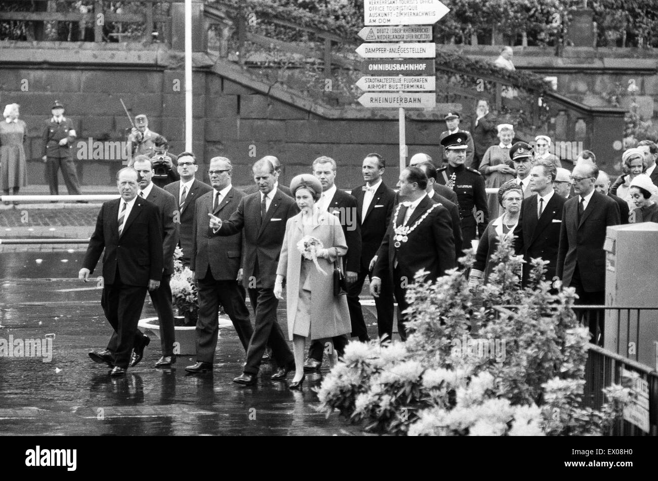 Queen Elizabeth II, during her visit to West Germany. Pictured in Cologne. 25th May 1965. Stock Photo