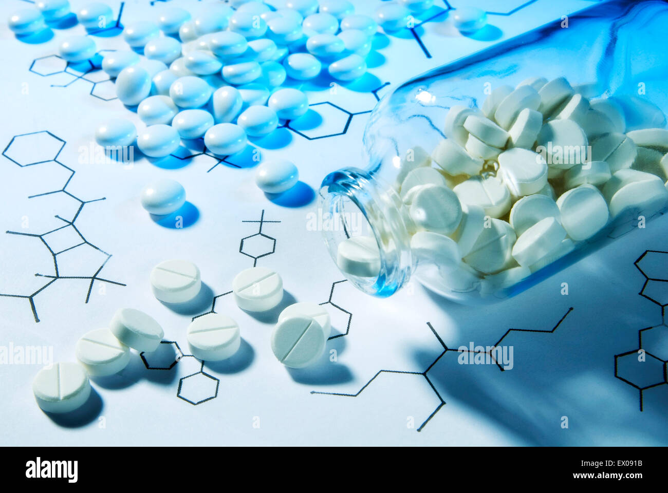 Drug and structural formula Stock Photo