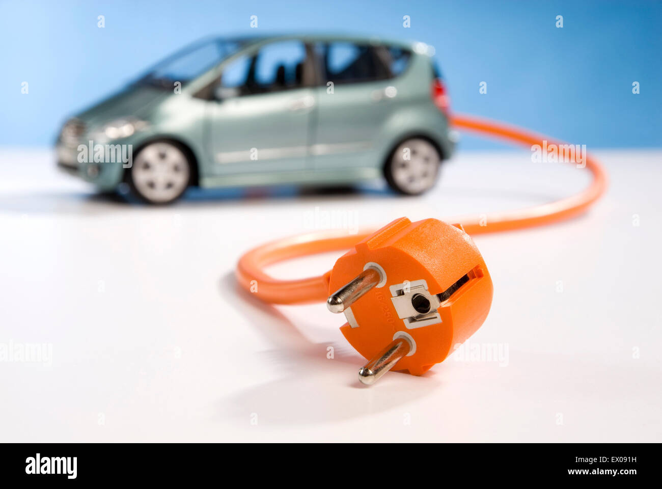 Car with cable and plug Stock Photo