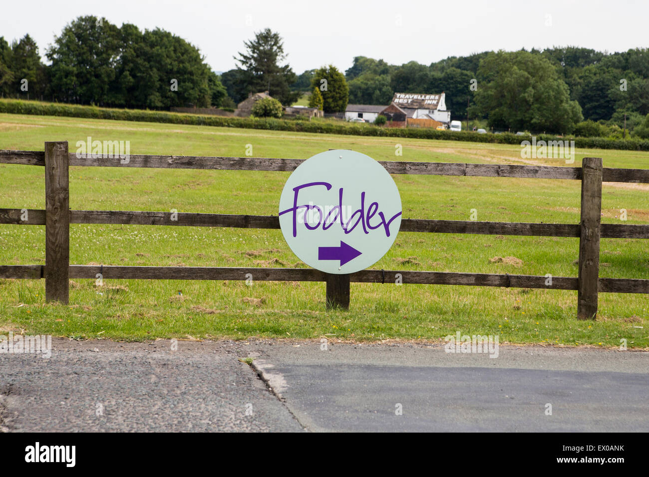 Large sign pointing towards Fodder Shop at the Yorkshire Showground in ...