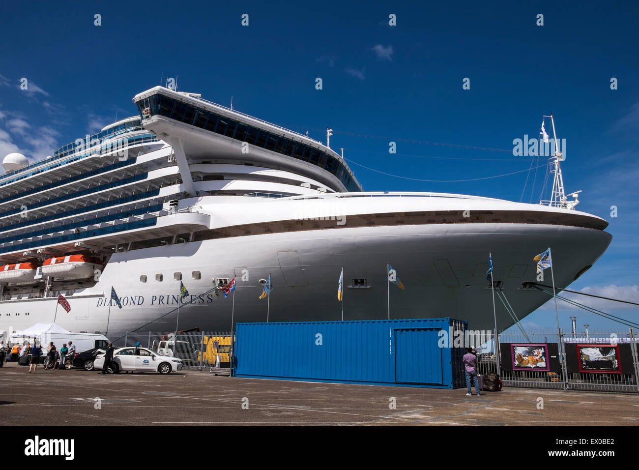 Cruise ship Diamond Princess in dock at auckland New Zealand, ready to embark for a trip to Australia. Stock Photo