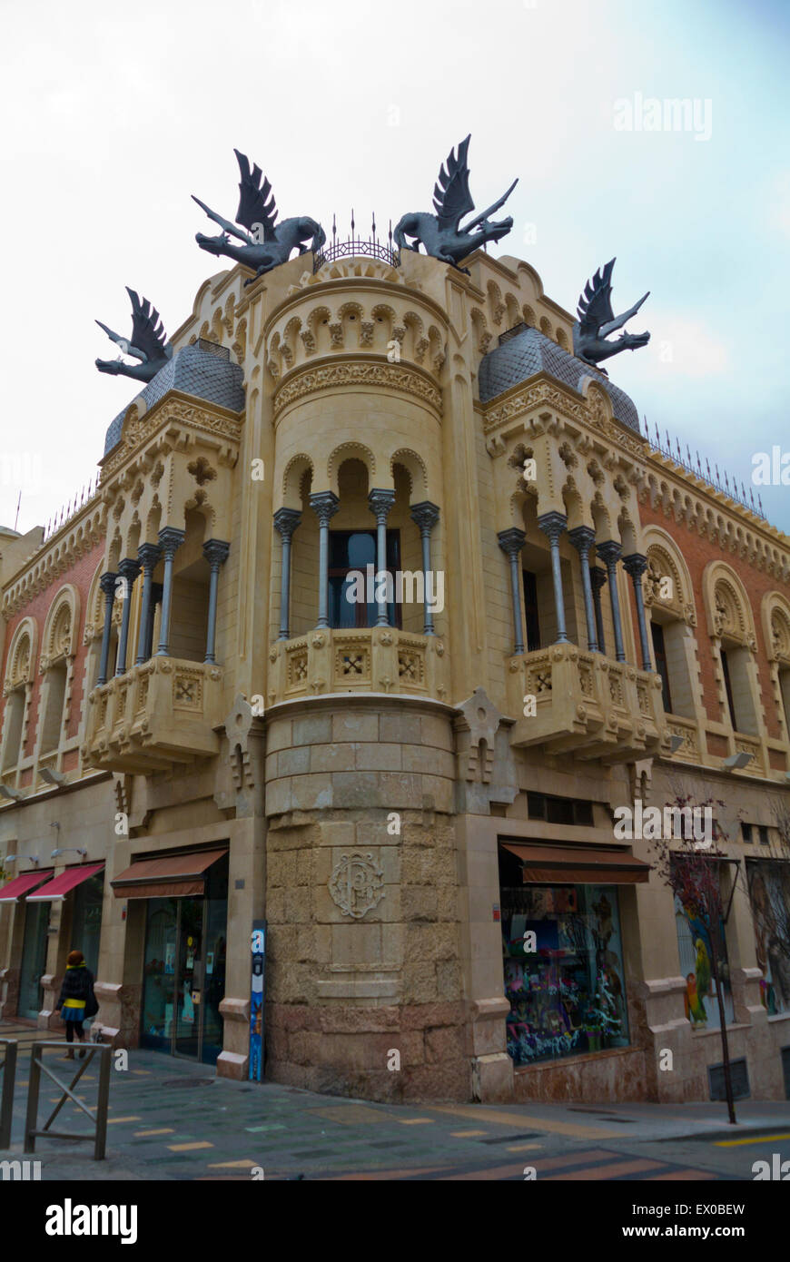Casa de los Dragones, House of Dragons, Plaza de los Reyes, main square, Ceuta, Spanish enclave inside Morocco, northern Africa Stock Photo