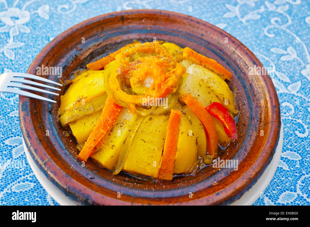Couscous viande, Moroccan dish with meat, Marche Central, Central