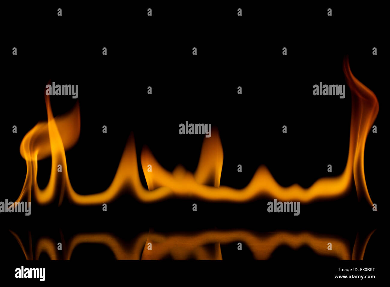 Fire flames isolated on black background Stock Photo - Alamy