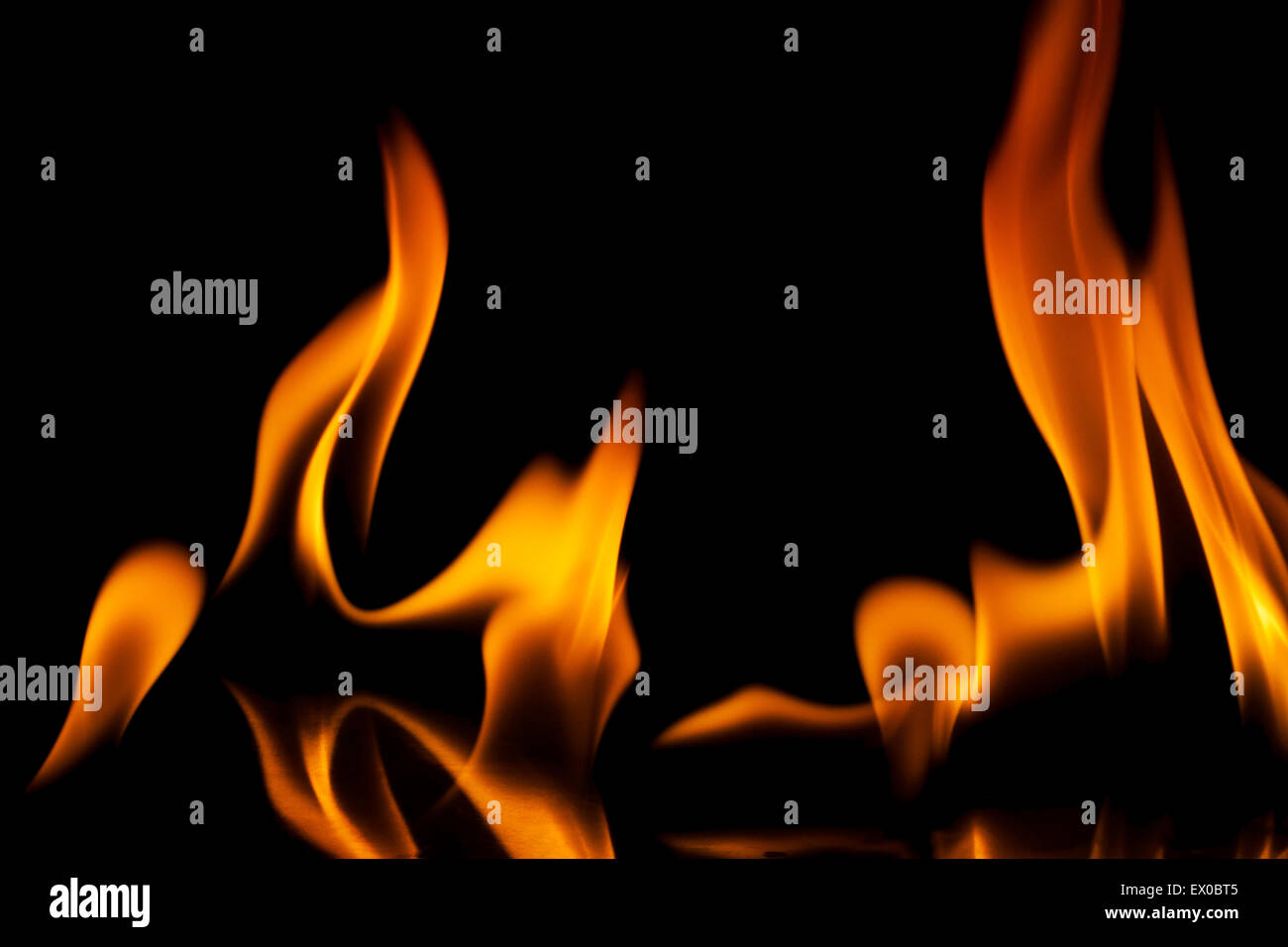 Fire flames isolated on black background Stock Photo - Alamy