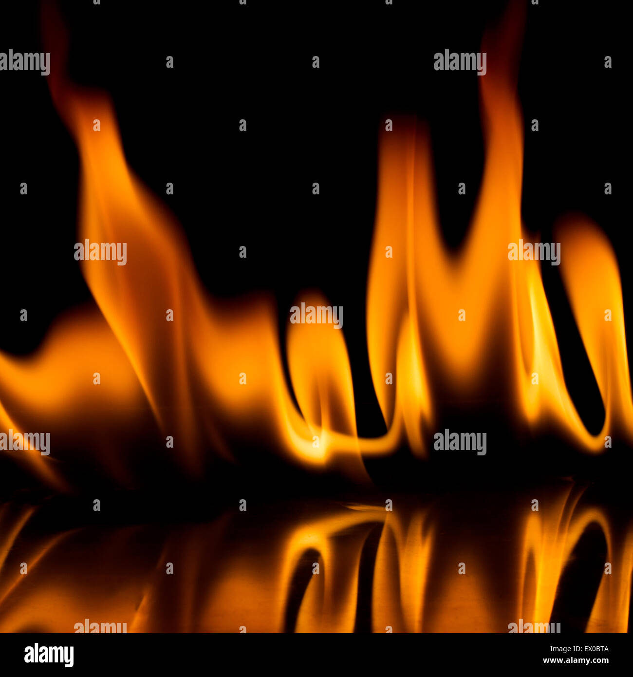 Fire flames isolated on black background Stock Photo - Alamy