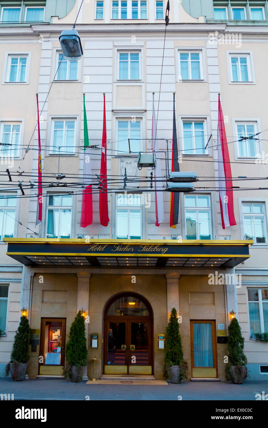 Hotel Sacher, Neustadt, new town, Salzburg, Austria Stock Photo