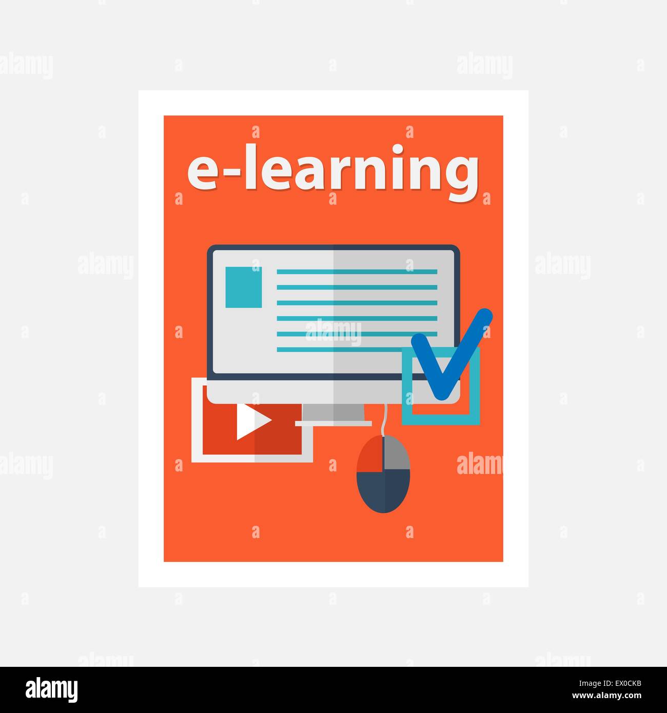 vector flat design illustration concept for online education Stock ...