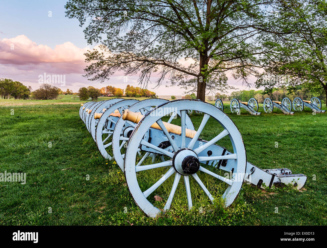 Cannons, Artillery Park, Valley Forge, Pennsylvania, USA Stock Photo