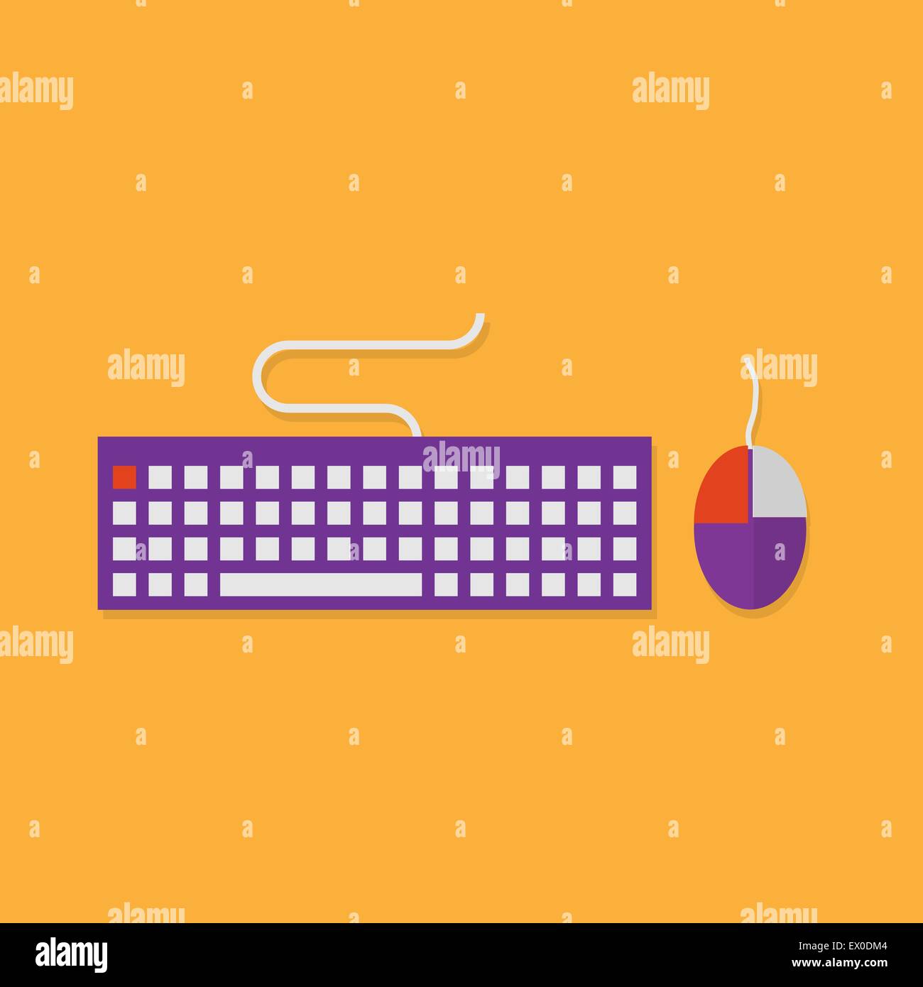 Flat icons of input devices. Keyboard and mouse Stock Vector Image ...