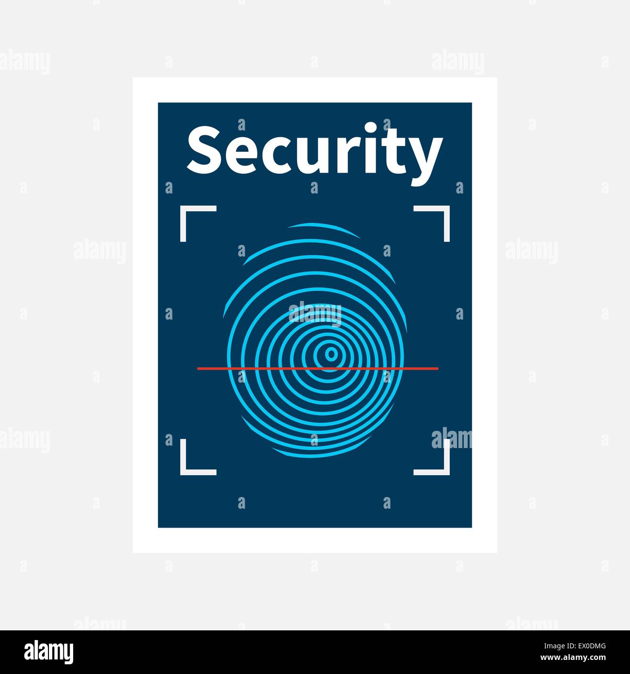 Fingerprint sign icon with red laser Stock Vector Image & Art Alamy