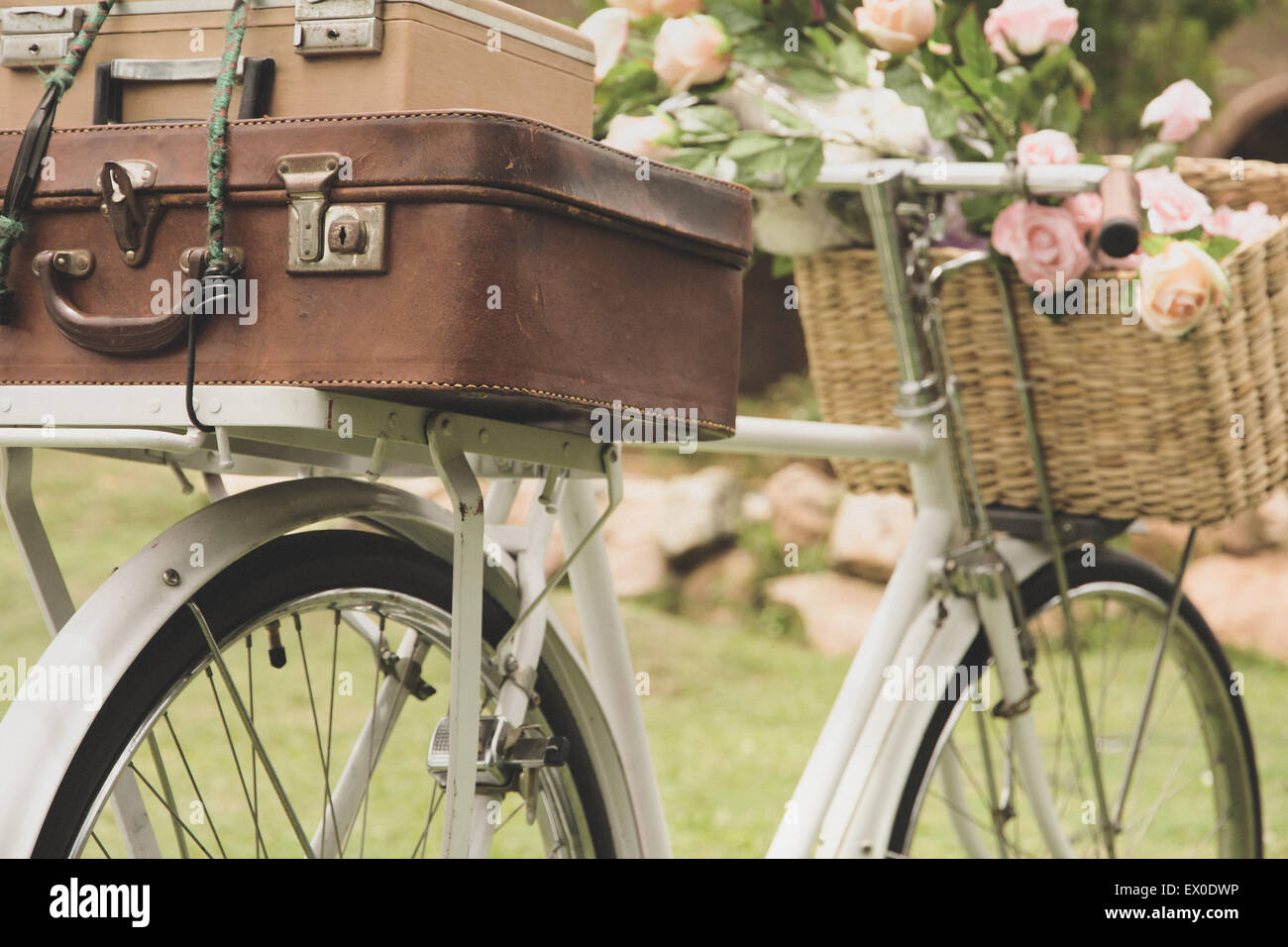 vintage bicycle with flowers