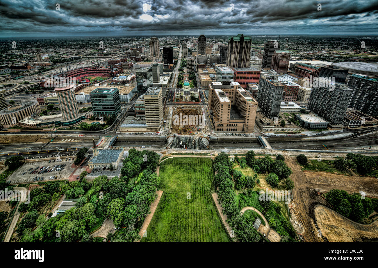 St Louis MO photo taken from the arch Stock Photo