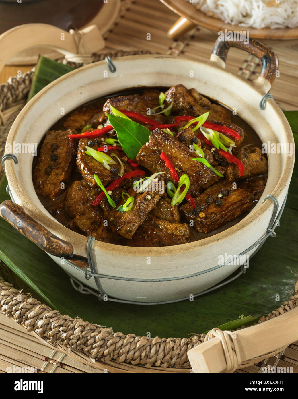 Filipino pork adobo.  Philippines Food Stock Photo