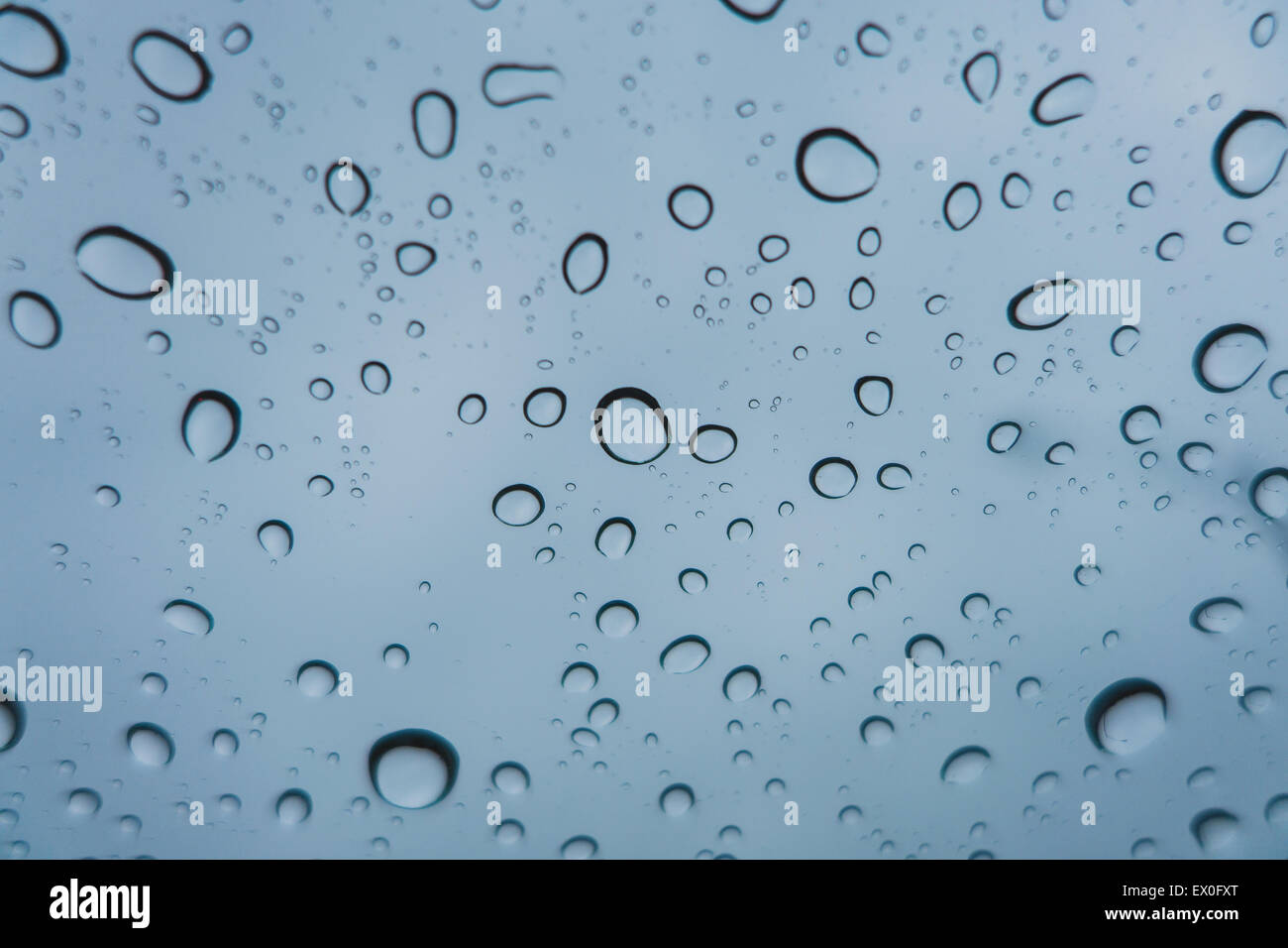closeup rain drop glass Stock Photo