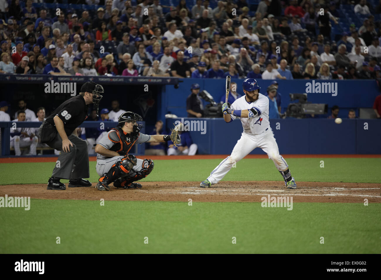 professional baseball game player batting Stock Photo