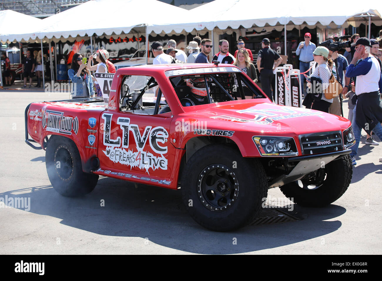 red custom truck outdoor Stock Photo Alamy