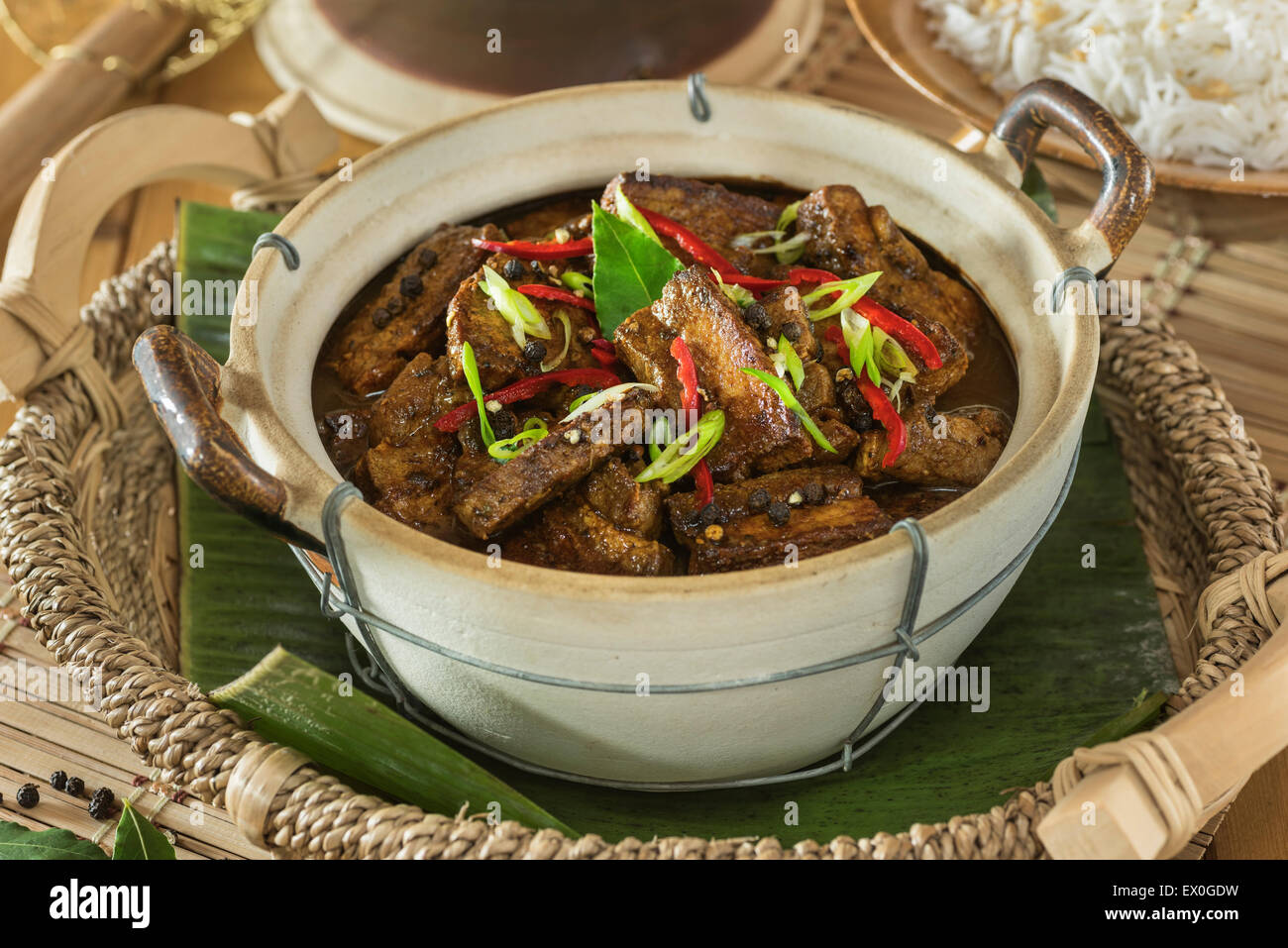 Filipino pork adobo.  Philippines Food Stock Photo