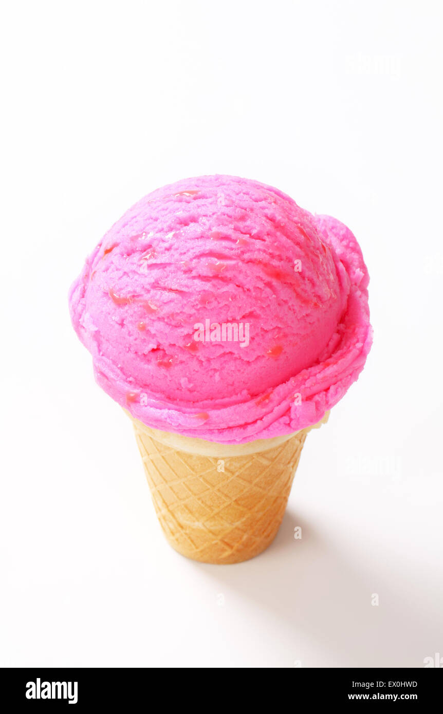 Fruit flavored ice cream cone - studio shot Stock Photo