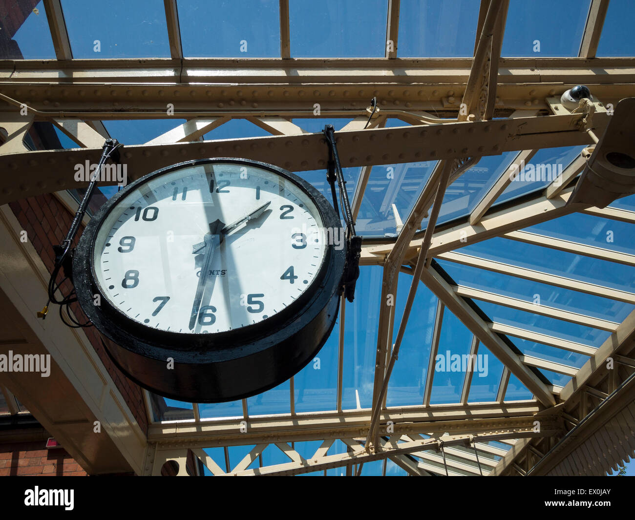 vintage station platform clock ,at the Great Central Railway