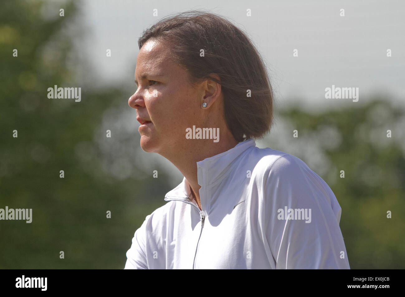 Wimbledon, London, UK. 03rd July, 2015. Former Ladies singles champion Lindsay Davenport (USA) at Wimbledon Credit:  amer ghazzal/Alamy Live News Stock Photo