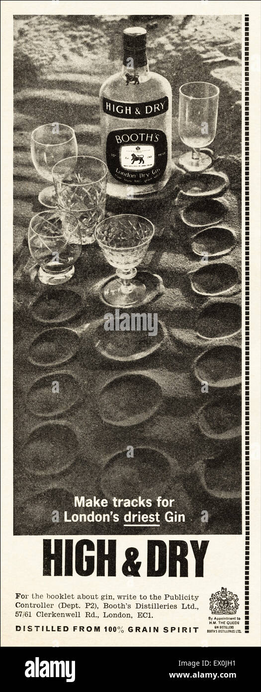 1960s advertisement circa 1964 magazine advert for Booth's Gin Stock Photo