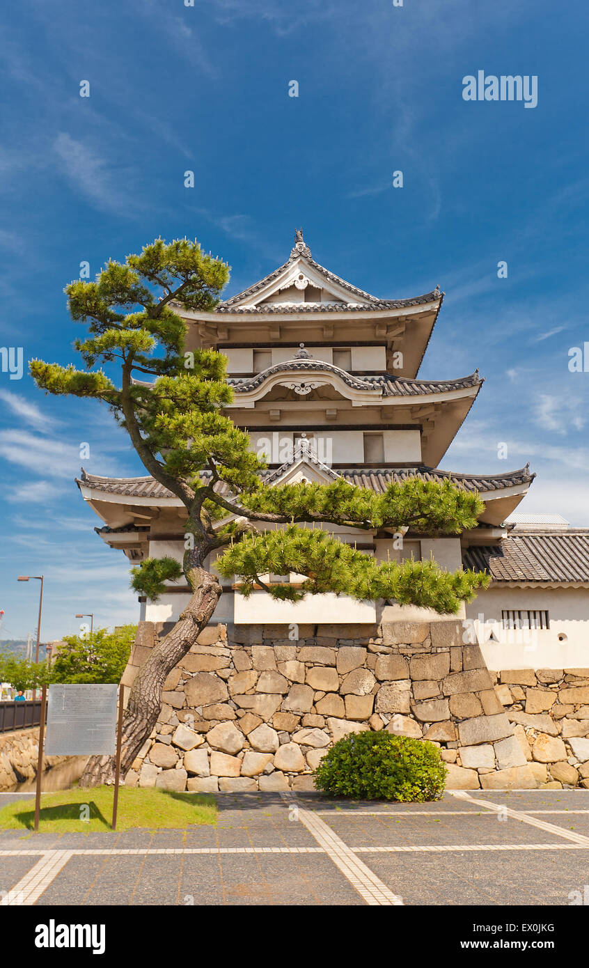 Kitanomaru Tsukimi Yagura (Moon viewing) Turret (circa 1676) of Takamatsu castle, Shikoku Island, Japan Stock Photo