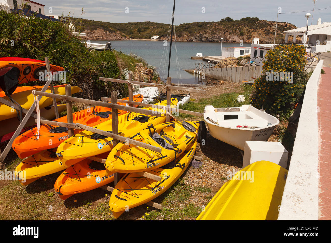 Boats. Es Grau. Minorca. Balearics islands. Spain. Europe Stock Photo