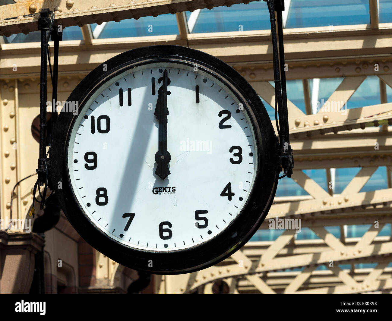 vintage station platform clock ,at the Great Central Railway