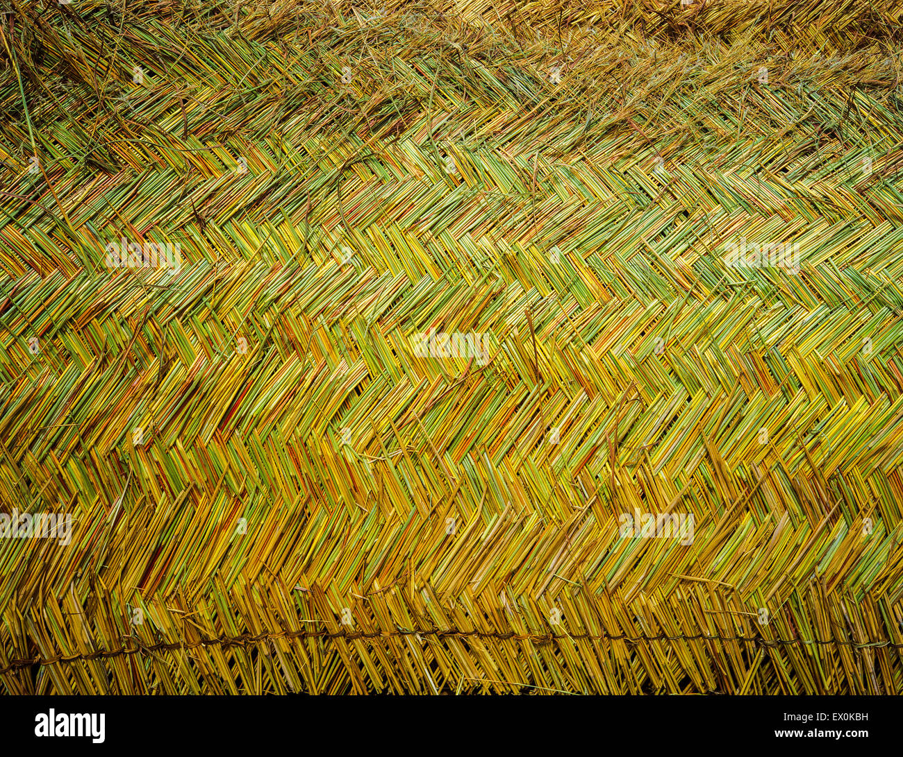 Detail of woven reed screen, Juffureh village, Gambia, West Africa Stock Photo