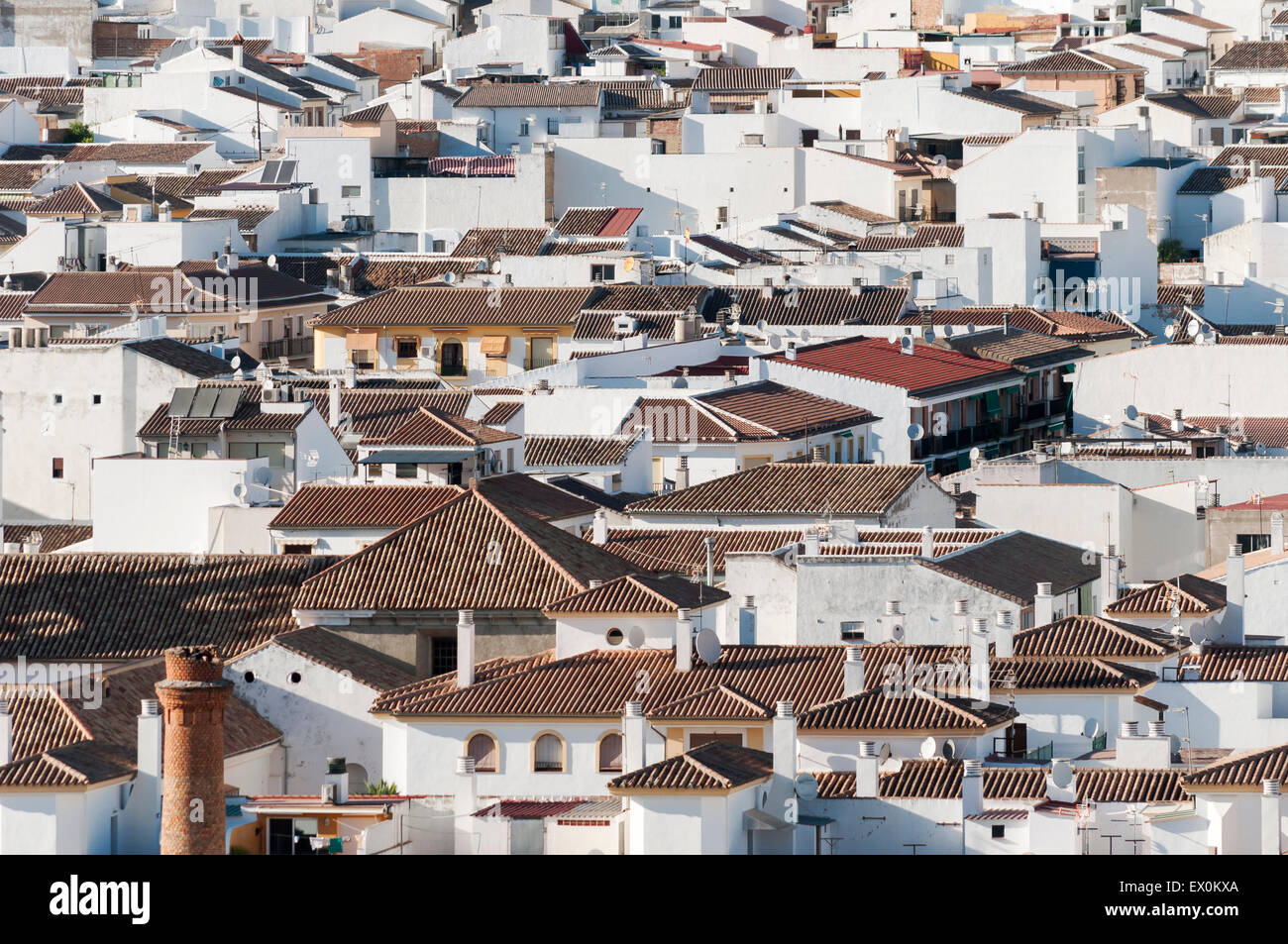 Rooftops of White Town of Antequera, Andalusia, Spain Stock Photo