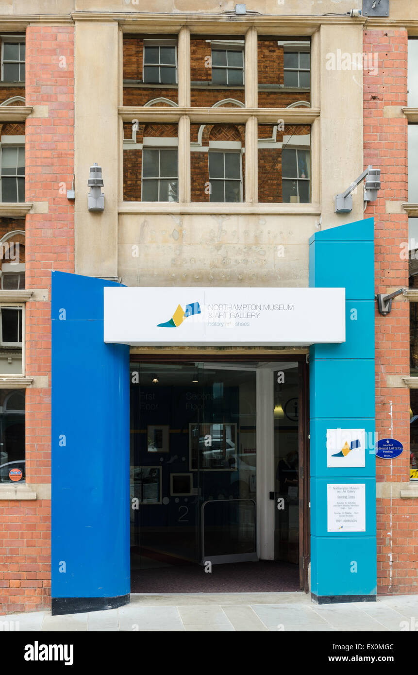 Entrance to Northampton Museum and Art Gallery in Guildhall Road