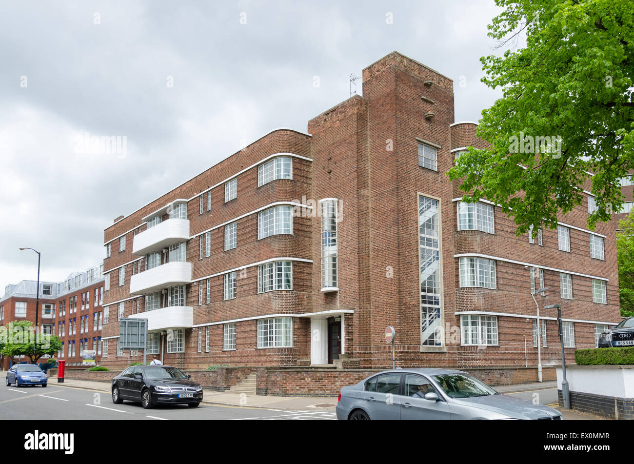 Bedford Mansions art deco apartment block in Derngate, Northampton