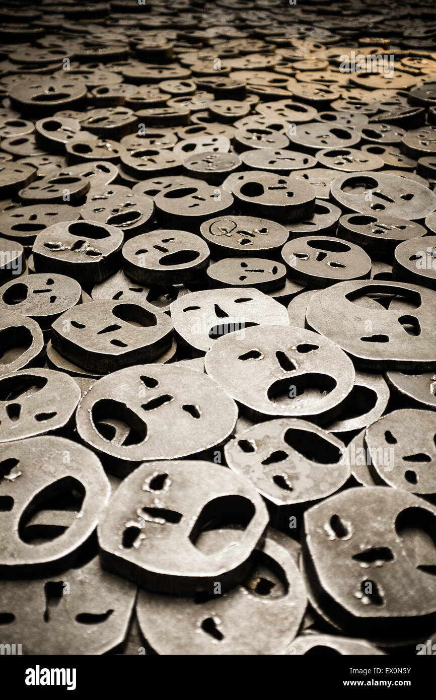 Memory void iron faces in the Jewish Museum, Berlin Stock Photo Alamy