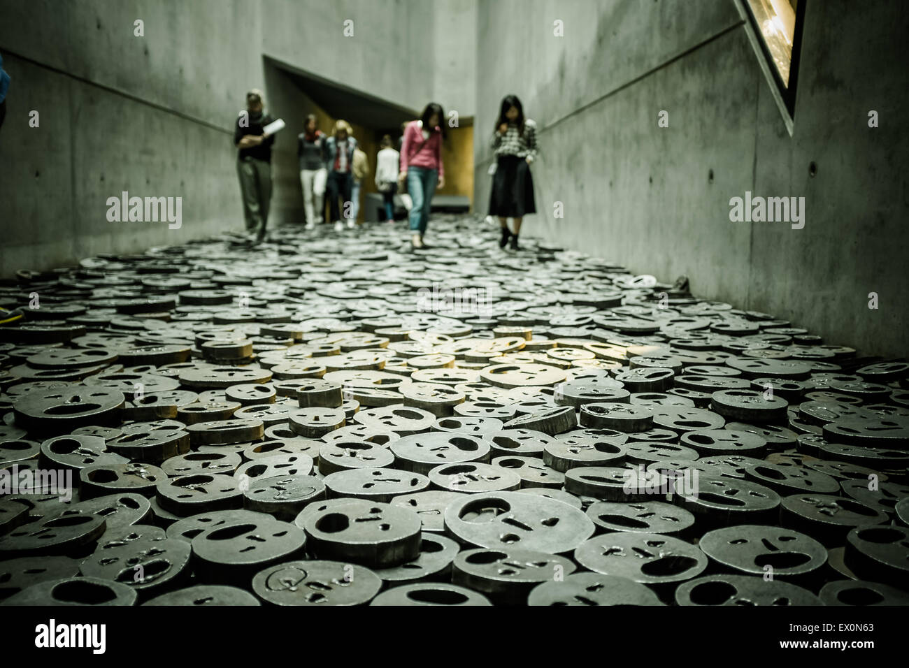 Metal faces in the memory void berlin jewish museum hires stock