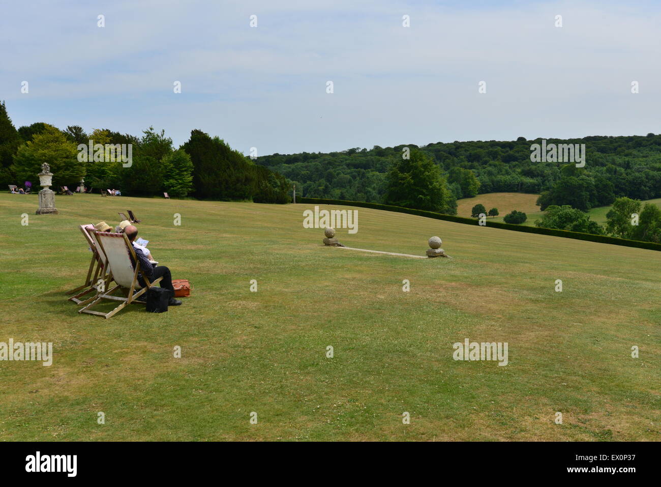 The rolling hills and English Countryside in Summer Stock Photo