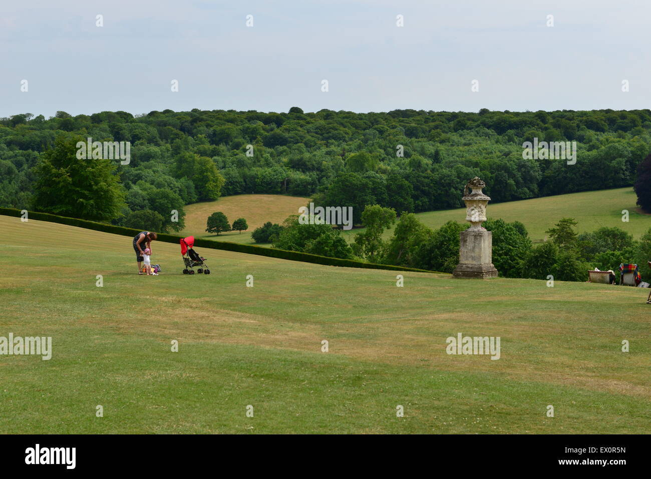 The rolling hills and English Countryside in Summer Stock Photo