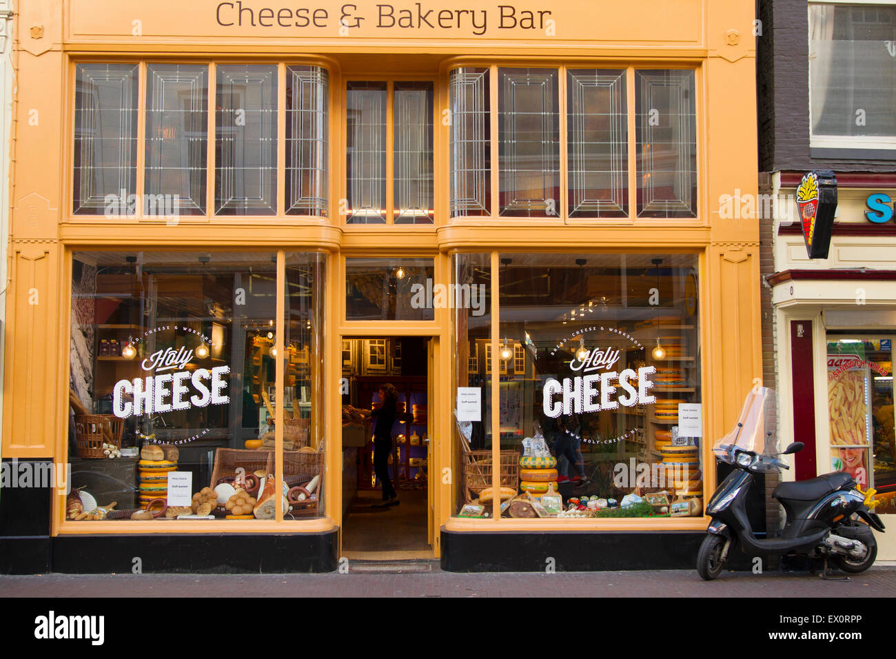 Cheese & bakery bar in Amsterdam Stock Photo Alamy